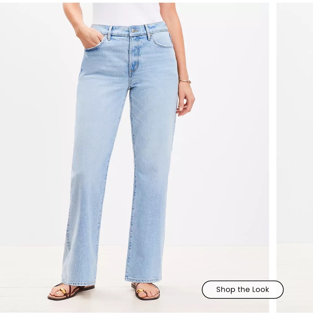 LOFT High Waist Relaxed Straight Jeans